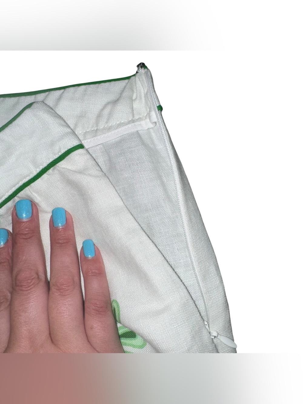 FARM RIO Color Festival Green Linen Euroflax Midi Skirt Size Large - Picture 14 of 16